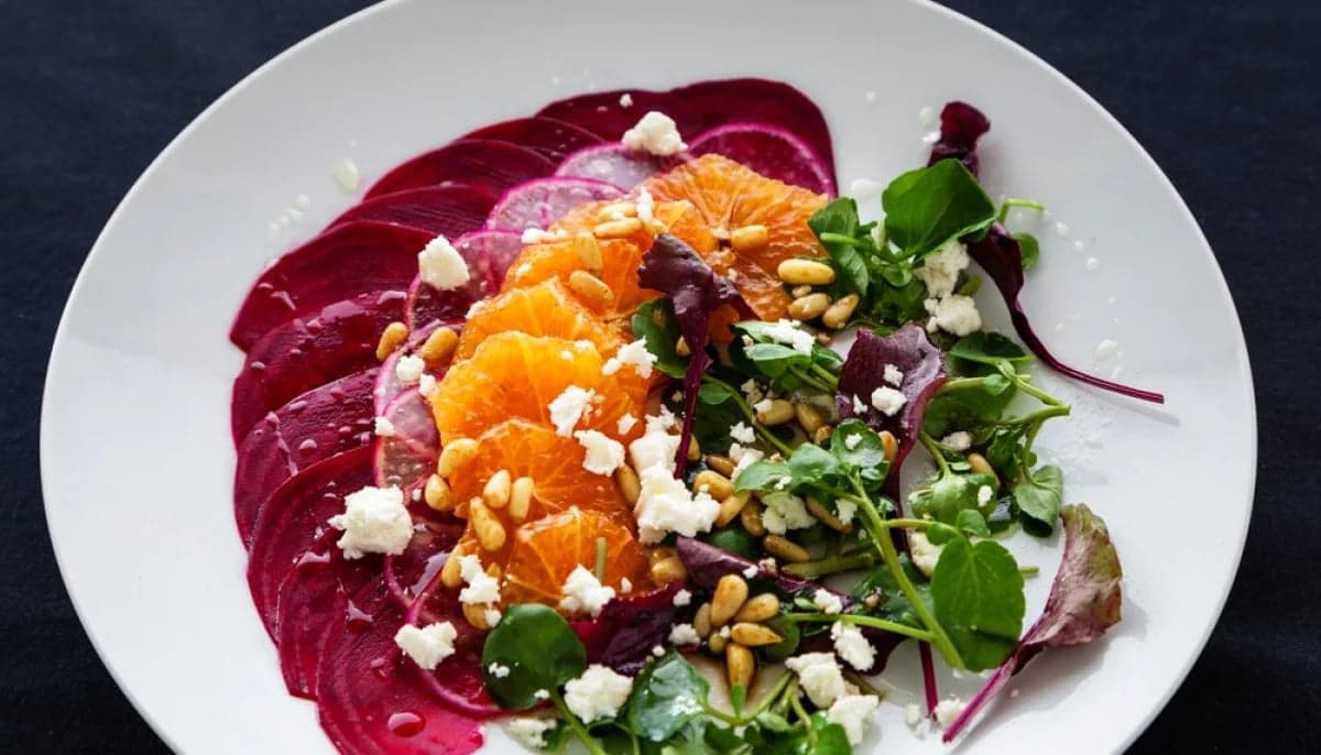 Carpaccio củ dền ướp hương cam